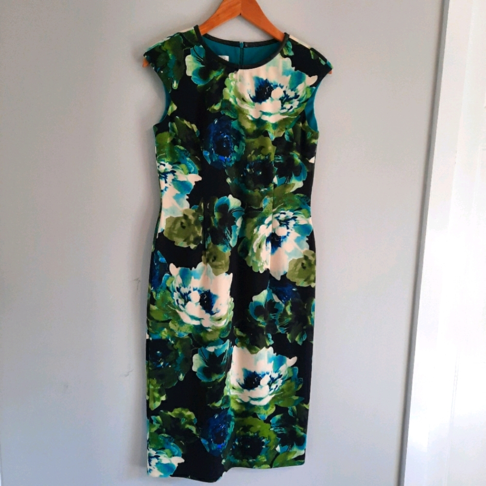London Times Abstract Floral Dress